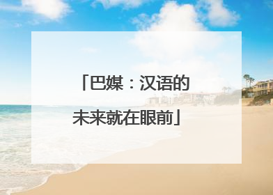 巴媒：汉语的未来就在眼前